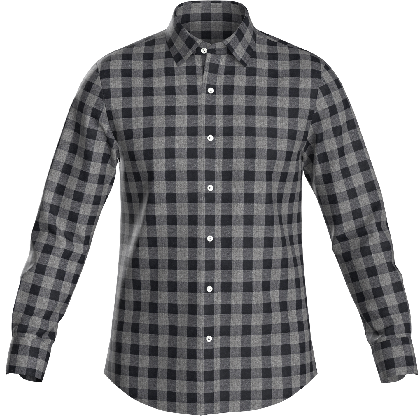 Gray Melange Plad Service Shirt