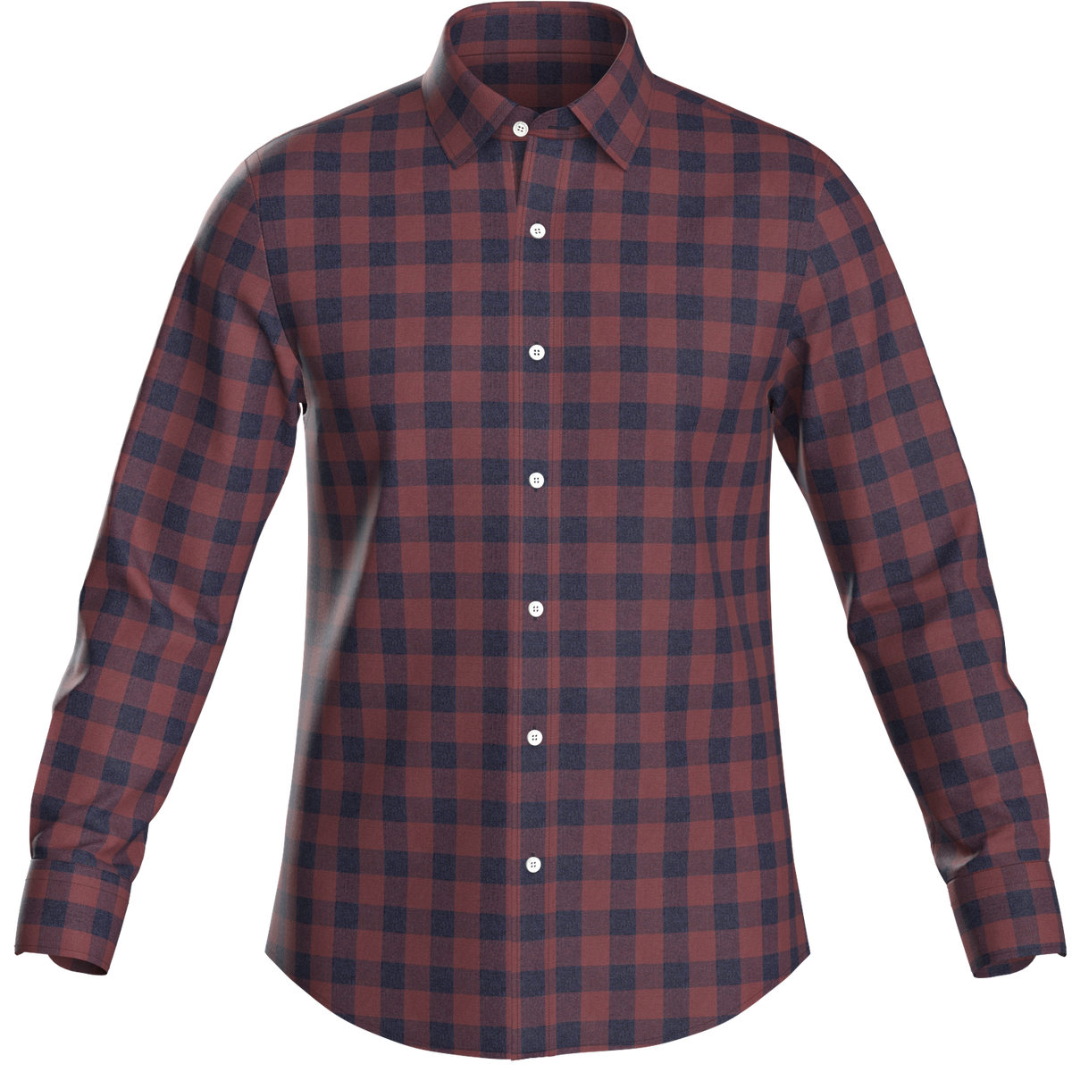 Red Melange Plad Service Shirt