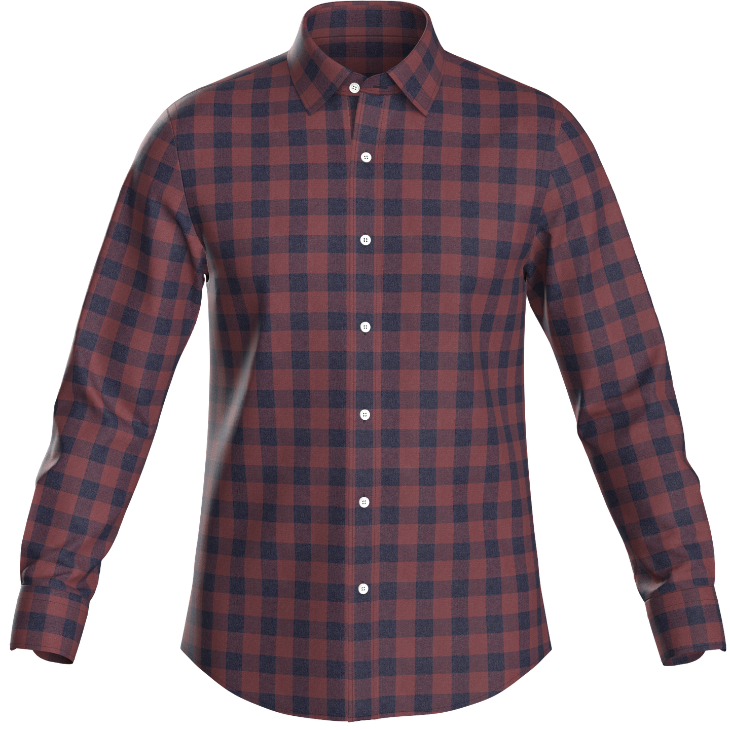 Red Melange Plad Service Shirt