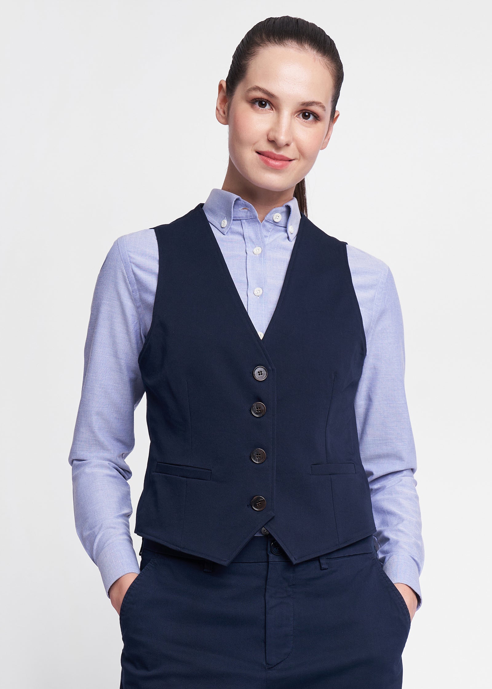 Cotton Vest Navy