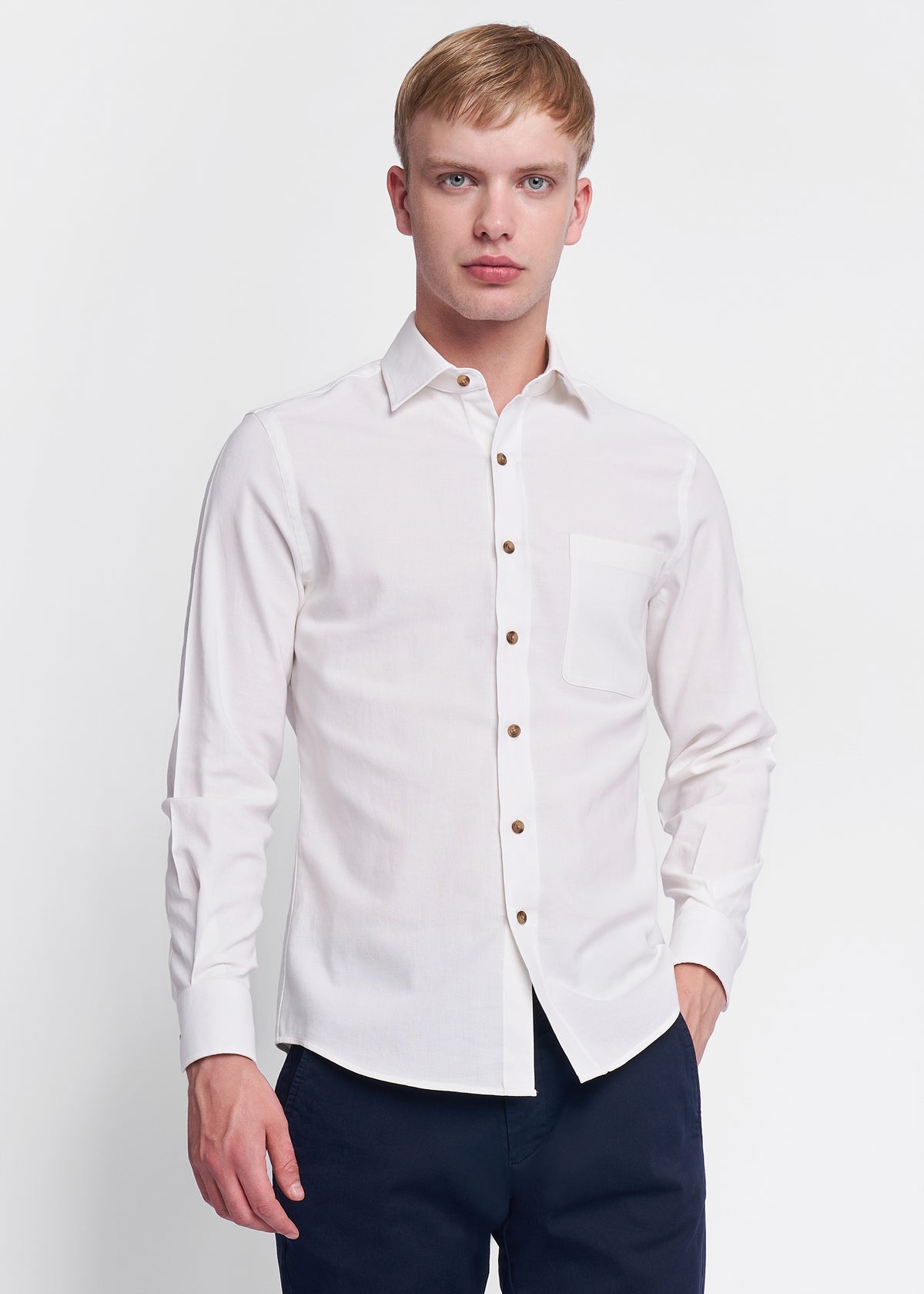 Greenwich Organic Twill Shirt Natural White