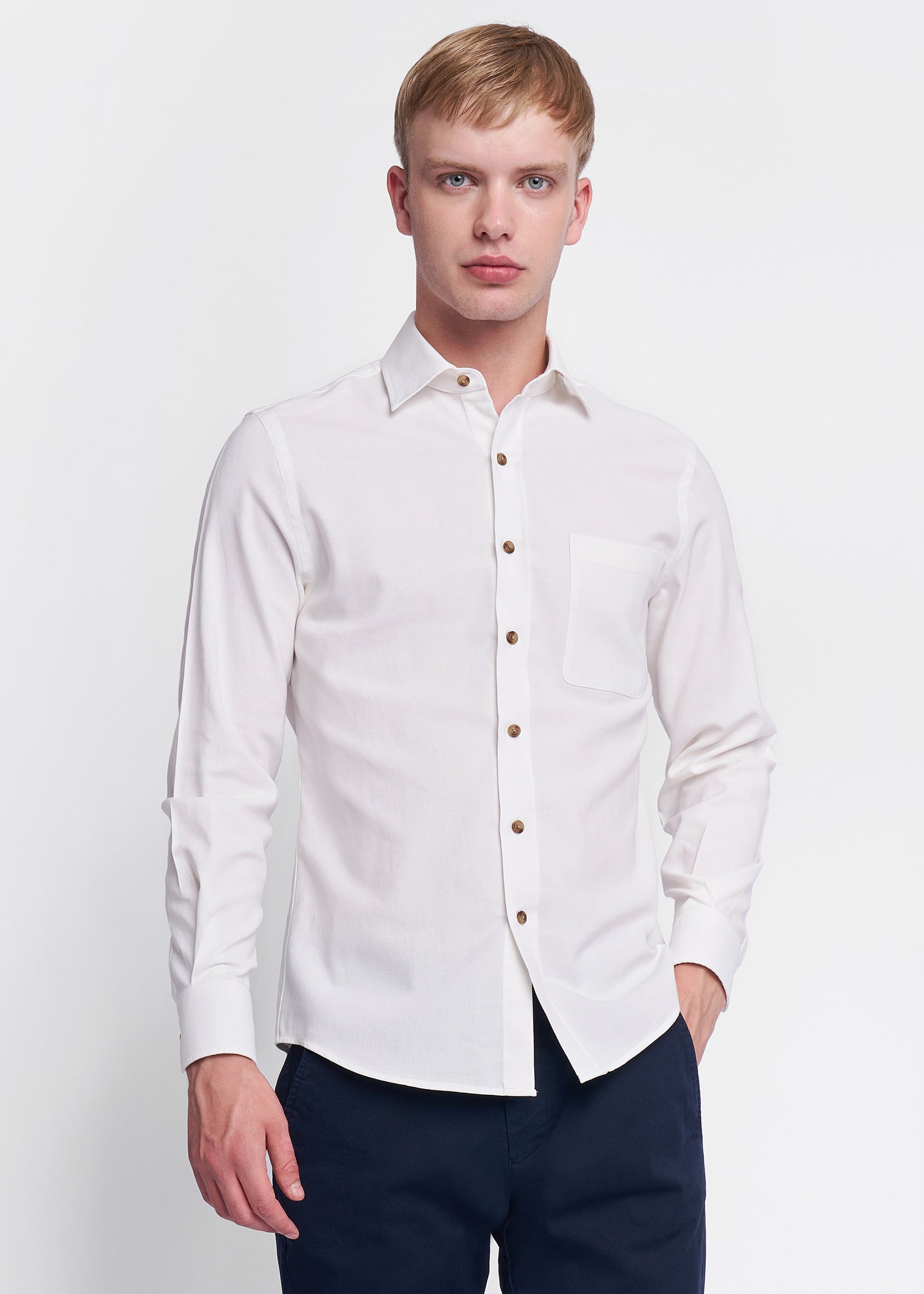 Greenwich Organic Twill Shirt Natural White