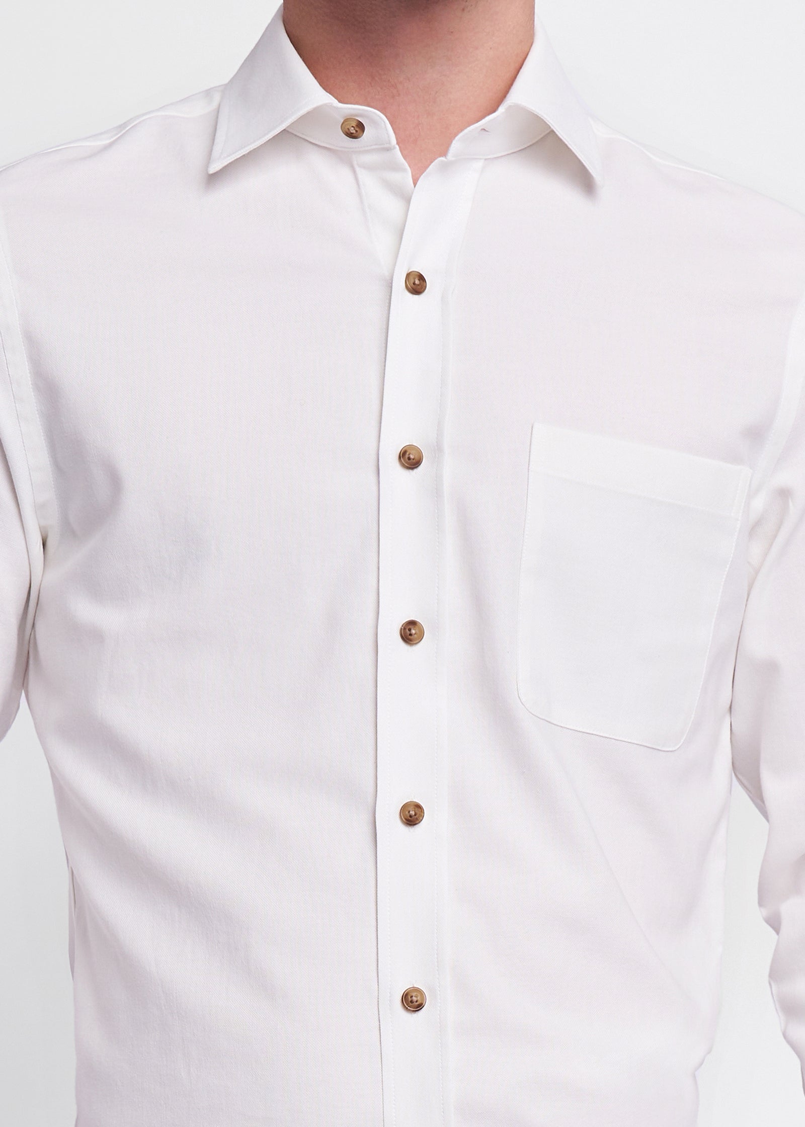 Greenwich Organic Twill Shirt Natural White