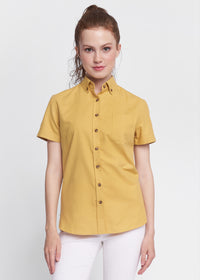 F Mustard Button Down SS