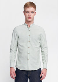 M Sage Green Band Collar LS