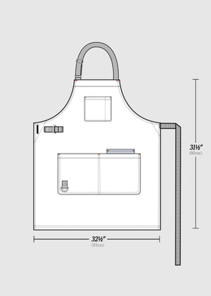 Denver Cotton Canvas Utility Halter Bib Apron in Dark Gray