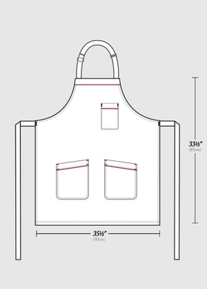 Tulsa Canvas Halter (Neck Strap) Bib Apron in Navy with Red Piping