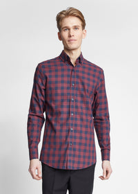 Red-Navy Button Down Collar M 1