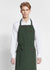Austin Canvas Halter Apron in Forest Green with Burgundy Piping