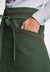 Austin Canvas Waist Apron in Forest Green with Burgundy Piping