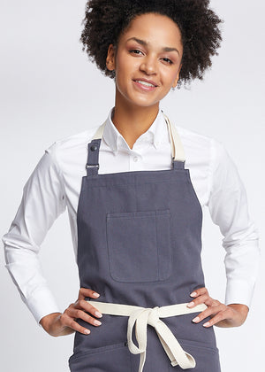 Copenhagen Cotton Canvas Halter (Neck Strap) Apron (Dark Gray)