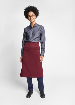 Winchester Premium Twill Besom Pocket Bistro Apron in Burgundy