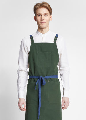 Copenhagen Cotton Canvas Cross-Back Suspender Apron