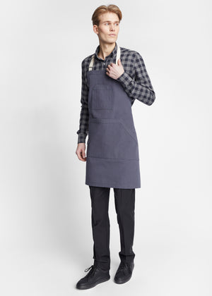 Boulder Cotton Canvas Utility Bib Apron in Dark Gray