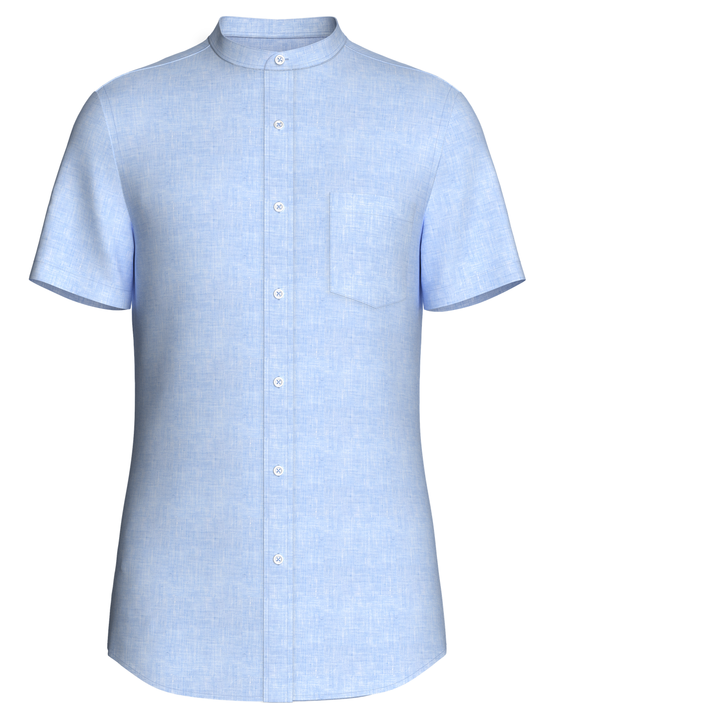 Custom Men's Light Blue Linen Shirt